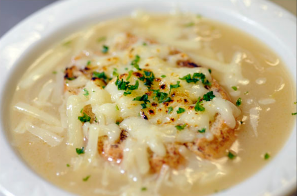 Onion Soup with a Gruyere Cheese Crouton